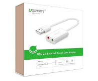 UGREEN US205 Zewnętrzna karta dźwiękowa USB 15cm biała 6957303831432 - 1257640 - zdjęcie 3